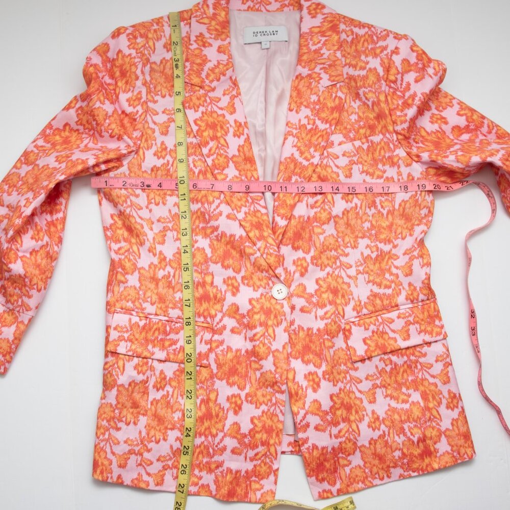 Derek Lam 10 Crosby Vadella Shorts & Irina Blazer Jacket Set Orange Pink Size 12 - Picture 10 of 16